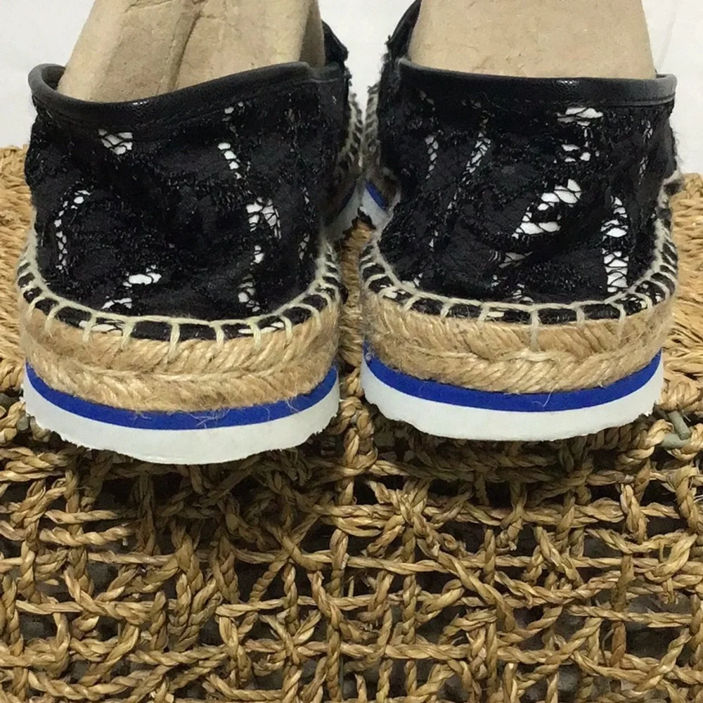 Kenzie Black White Espadrilles Sz 10 - Picture 6 of 7